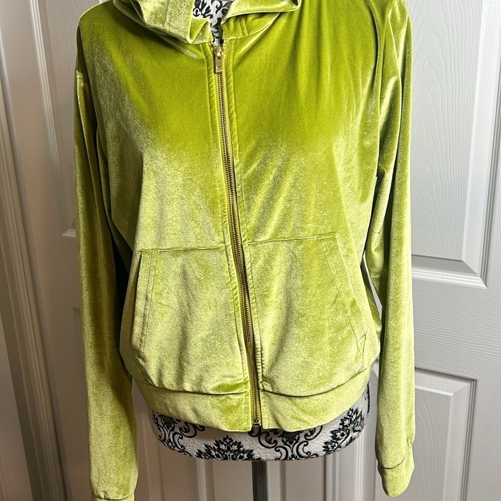Fabletics‎ Velour Zip Up Hoodie M Green - Picture 3 of 7